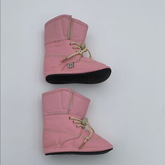 Jack and Lily Pink leather toddler Boots barefoot first walkers flexible - Picture 8 of 10